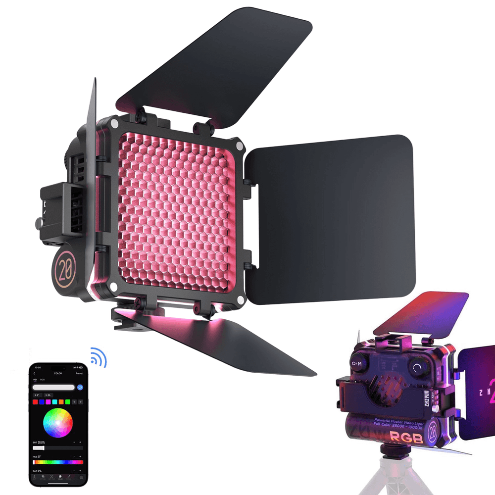 Mini-Iluminador-LED-Zhiyun-FIVERAY-M20C-RGB-Pocket-Video-Light-BiColor-20W-Combo Mini-Iluminador-LED-Zhiyun-FIVERAY-M20C-RGB-Pocket-Video-Light-BiColor-20W-Combo