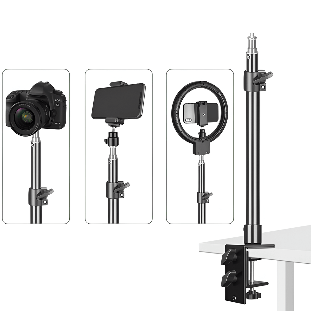 Suporte-de-Mesa-Universal-SR-Z100-com-Bracadeira-para-Cameras-Iluminadores-e-Acessorios-de-Estudio Suporte-de-Mesa-Universal-SR-Z100-com-Bracadeira-para-Cameras-Iluminadores-e-Acessorios-de-Estudio