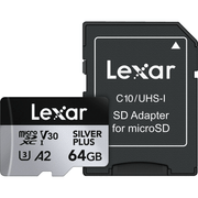 Cartao-MicroSDXC-64Gb-Lexar-Silver-Plus-Profissional-4K-205Mb-s-UHS-I---V30---U3---A2---Classe-10