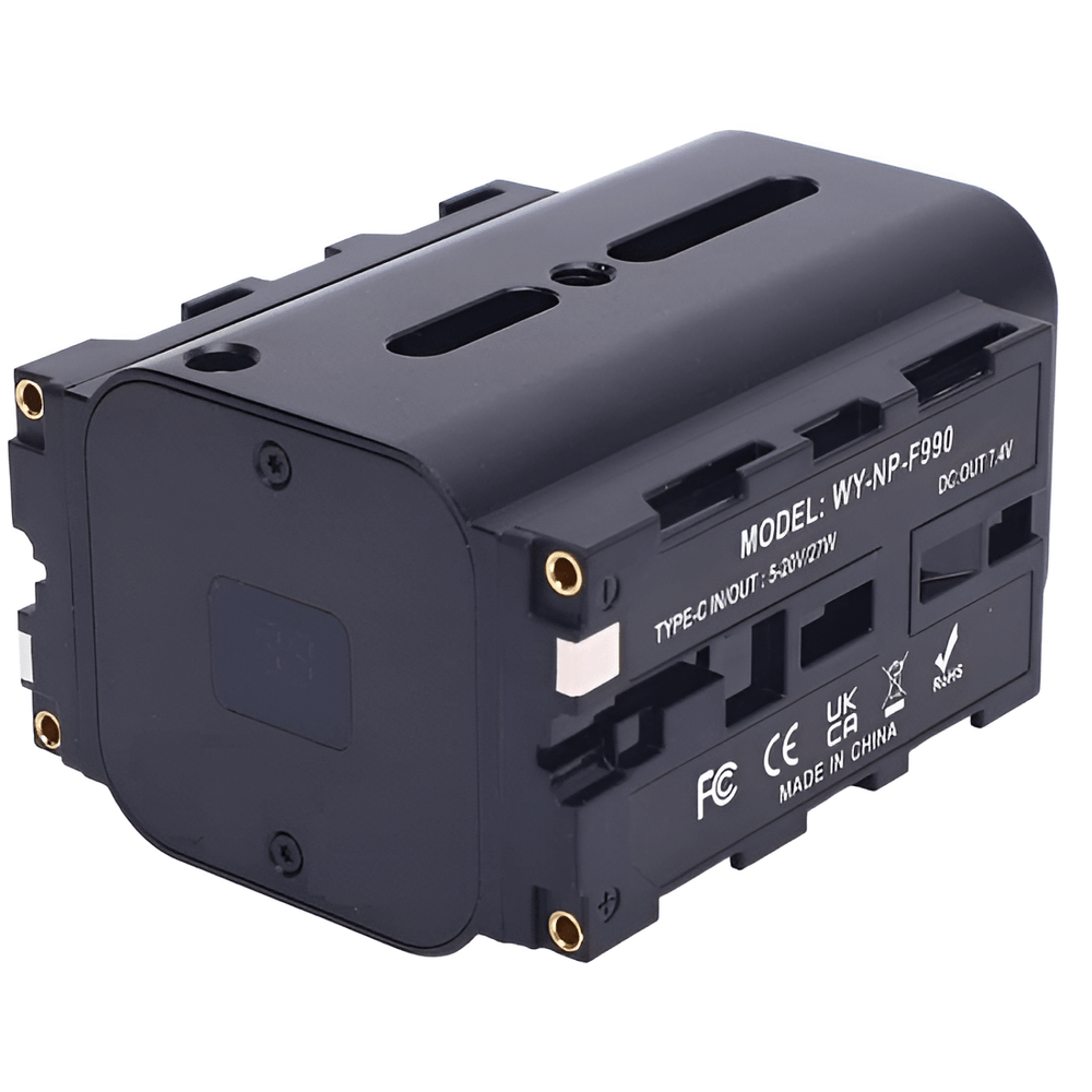 Bateria-Dupla-Face-NP-F990-Dummy-com-entrada-USB-C Bateria-Dupla-Face-NP-F990-Dummy-com-entrada-USB-C