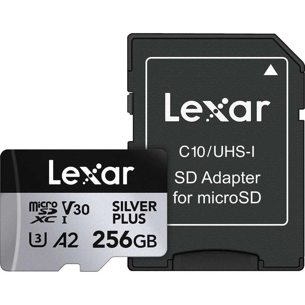 Cartao-MicroSDXC-256Gb-Lexar-Silver-Plus-Profissional-4K-205Mb-s-UHS-I---V30---U3---A2---Classe-10 Cartao-MicroSDXC-256Gb-Lexar-Silver-Plus-Profissional-4K-205Mb-s-UHS-I---V30---U3---A2---Classe-10
