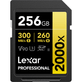Cartao-SDXC-256Gb-Lexar-Gold-2000x-8K-300Mb-s-UHS-II-V90-U3-Classe-10