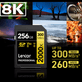 Cartao-SDXC-256Gb-Lexar-Gold-2000x-8K-300Mb-s-UHS-II-V90-U3-Classe-10