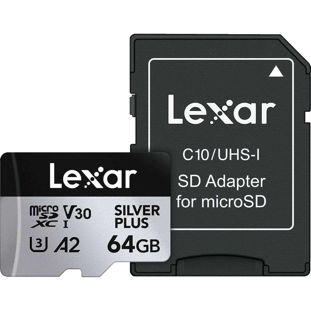 Cartao-MicroSDXC-64Gb-Lexar-Silver-Plus-205Mb-s-4K-UHS-I-V30-U3-A2-Classe-10 Cartao-MicroSDXC-64Gb-Lexar-Silver-Plus-205Mb-s-4K-UHS-I-V30-U3-A2-Classe-10