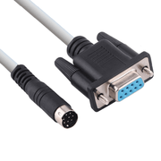 Cabo-Serial-RS-232-DB9-Femea-x-Mini-Din-8-Pino-Macho-Manga-6x26-AWG-Blindado-PTZ-Controller--25-Metros-