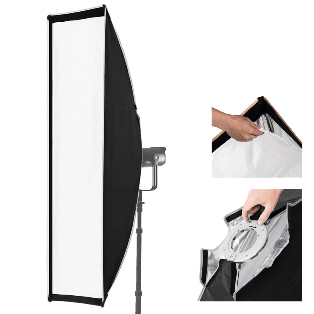 Softbox Strip Retangular 30x120cm Bowens - eMania Foto e Video