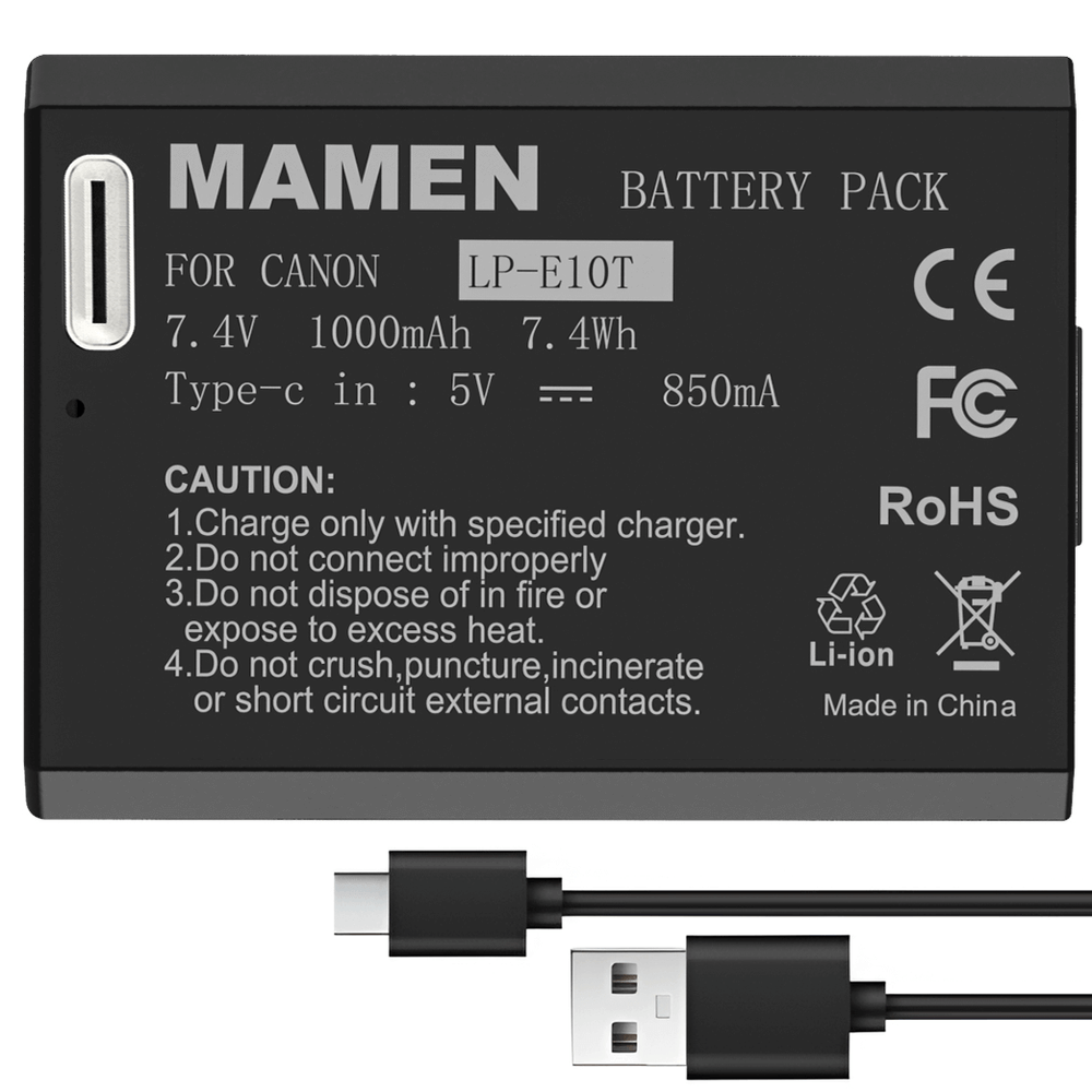 Bateria-Mamen-LP-E10-USB-C-para-Cameras-Canon-Rebel Bateria-Mamen-LP-E10-USB-C-para-Cameras-Canon-Rebel