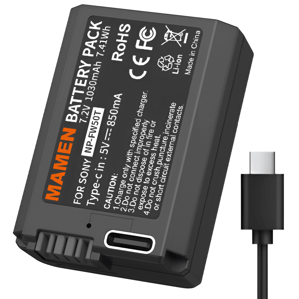 Bateria-Mamen-NP-FW50-USB-C-para-Cameras-Sony-Alpha Bateria-Mamen-NP-FW50-USB-C-para-Cameras-Sony-Alpha