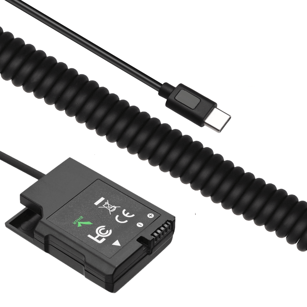 Adaptador-Dummy-PD-EP-5A-Bateria-Nikon-EN-EL14-Espiral-com-Conector-USB-C Adaptador-Dummy-PD-EP-5A-Bateria-Nikon-EN-EL14-Espiral-com-Conector-USB-C
