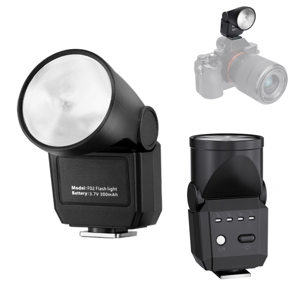 Mini-Flash-Speedlite-Universal-F02-6500K-Cabeca-Redonda-para-Cameras Mini-Flash-Speedlite-Universal-F02-6500K-Cabeca-Redonda-para-Cameras