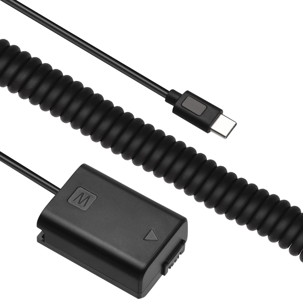 Adaptador-Dummy-PD-AC-PW20-Bateria-Sony-NP-FW50-Espiral-com-Conector-USB-C Adaptador-Dummy-PD-AC-PW20-Bateria-Sony-NP-FW50-Espiral-com-Conector-USB-C