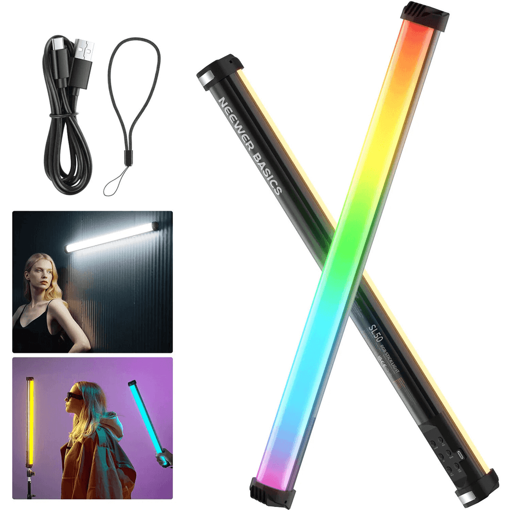 Iluminador-Bastao-LED-Neewer-Basics-SL50-Light-Wand-RGB-Magnetico Iluminador-Bastao-LED-Neewer-Basics-SL50-Light-Wand-RGB-Magnetico