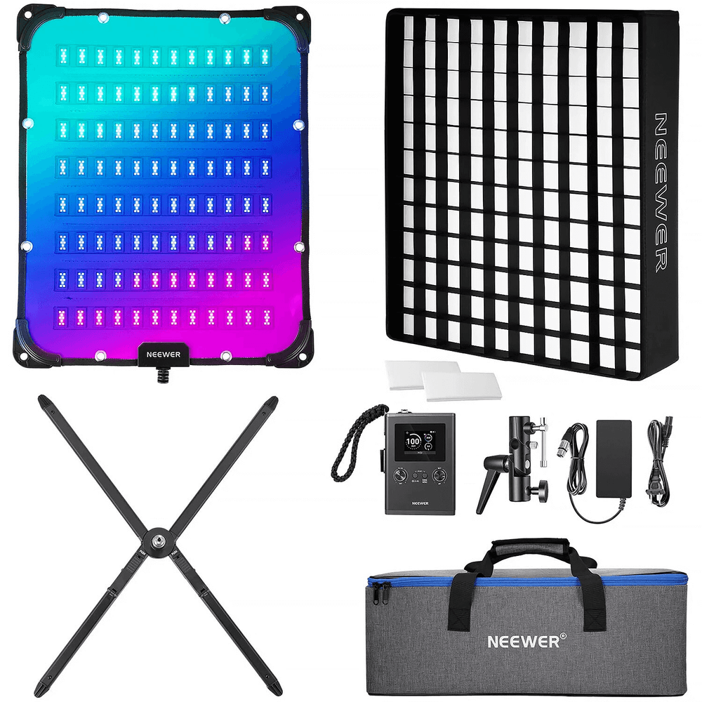 Iluminador-de-Led-Neewer-FL100C-RGB-Flexivel-Light-Mat-Controle-DMX-e-Softbox Iluminador-de-Led-Neewer-FL100C-RGB-Flexivel-Light-Mat-Controle-DMX-e-Softbox