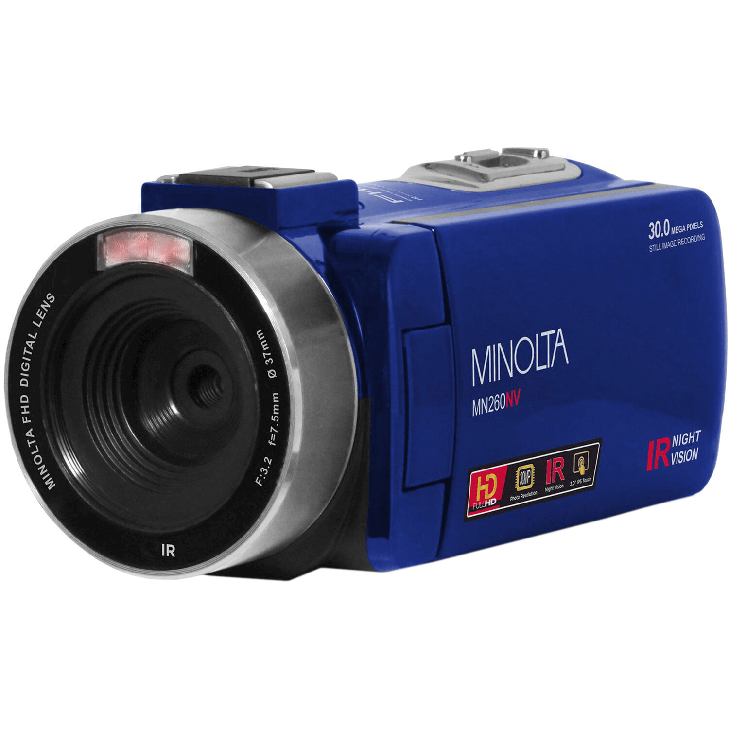 Filmadora Minolta MN260NV Full HD IR (Azul) - eMania Foto e Video