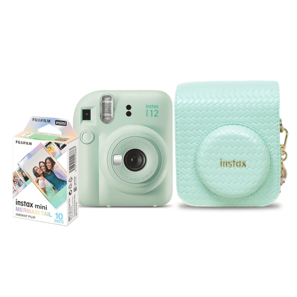 Kit-Camera-Instantanea-FujiFilm-Instax-Mini-12-Verde-Mermaid-com-Bolsa-e-Pack-10-Filmes Kit-Camera-Instantanea-FujiFilm-Instax-Mini-12-Verde-Mermaid-com-Bolsa-e-Pack-10-Filmes