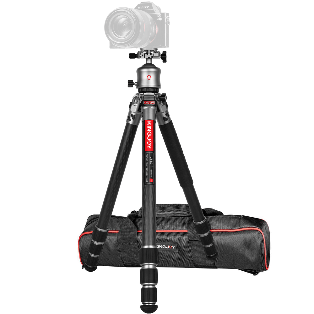 Tripe-Compacto-Kingjoy-C83S-B30-Fibra-de-Carbono-com-Cabeca-Ball-Head-12Kg Tripe-Compacto-Kingjoy-C83S-B30-Fibra-de-Carbono-com-Cabeca-Ball-Head-12Kg