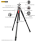 Tripe-Compacto-Kingjoy-C83S-B30-Fibra-de-Carbono-com-Cabeca-Ball-Head-12Kg