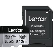 Cartao-MicroSDXC-512Gb-Lexar-Silver-Plus-Profissional-4K-205Mb-s-UHS-I---V30---U3---A2---Classe-10