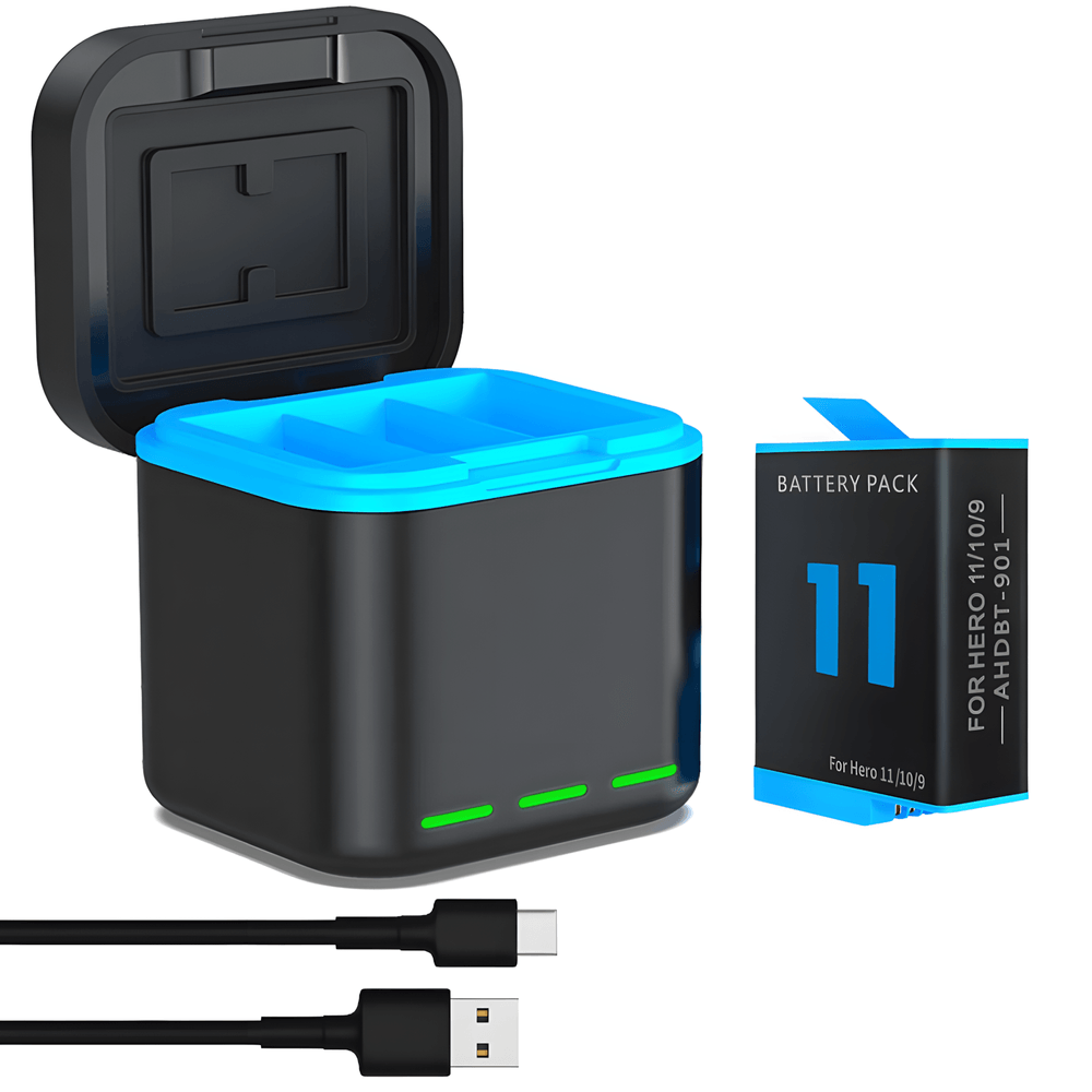 Kit-Bateria-AHDBT-901-com-Carregador-Triplo-para-GoPro-Hero-12-11-10-9-Black Kit-Bateria-AHDBT-901-com-Carregador-Triplo-para-GoPro-Hero-12-11-10-9-Black
