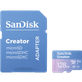 Cartao-MicroSDXC-128Gb-Sandisk-Creator-190MB-s-UHS-I-V30-U3-A2-Adaptador-SD