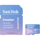 Cartao-MicroSDXC-256Gb-Sandisk-Creator-190MB-s-UHS-I-V30-U3-A2-Adaptador-SD