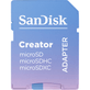 Cartao-MicroSDXC-256Gb-Sandisk-Creator-190MB-s-UHS-I-V30-U3-A2-Adaptador-SD