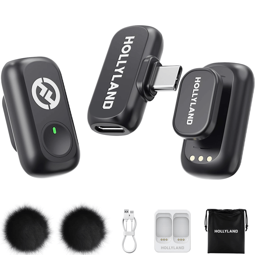 Sistema-Microfone-Duplo-Hollyland-LARK-A1-Mini-Duo-Wireless-2-Pessoas-Smartphones-USB-C Sistema-Microfone-Duplo-Hollyland-LARK-A1-Mini-Duo-Wireless-2-Pessoas-Smartphones-USB-C