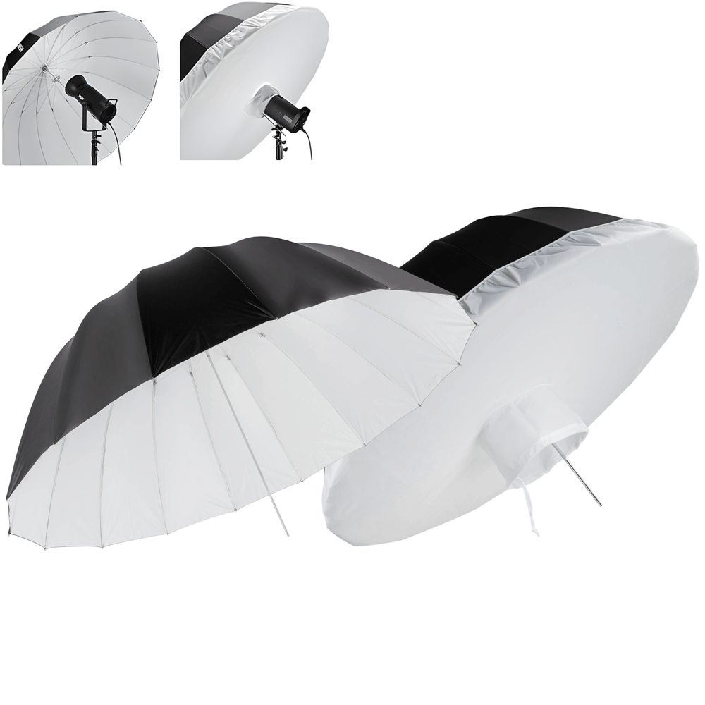 Sombrinha-Parabolica-Deep-Preta-Interior-Branca-16-Varetas-com-Difusor-Backpanel--105cm- Sombrinha-Parabolica-Deep-Preta-Interior-Branca-16-Varetas-com-Difusor-Backpanel--105cm-