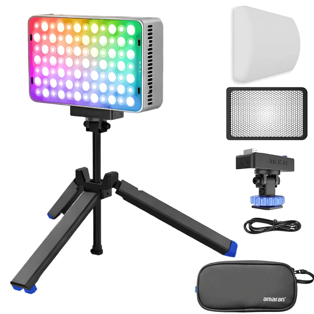Kit-Painel-LED-Amaran-Ace-25c-RGB-Full-Color-25W-Light-RGBWW-com-Tripe-e-Difusor--Prata- Kit-Painel-LED-Amaran-Ace-25c-RGB-Full-Color-25W-Light-RGBWW-com-Tripe-e-Difusor--Prata-