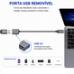 Cabo-OTG-USB-C-para-USB-3.0-Femea-Trancado-5Gbps-15cm
