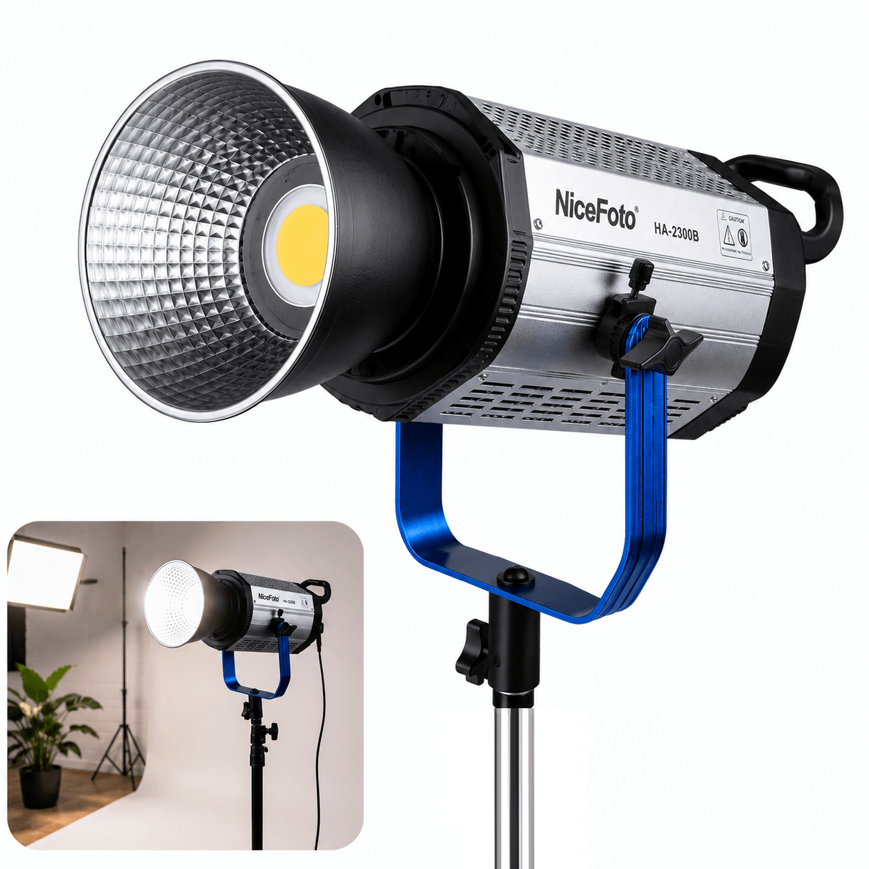 Iluminador LED NiceFoto HA-2300B COB 230W 5500K Bowens - eMania