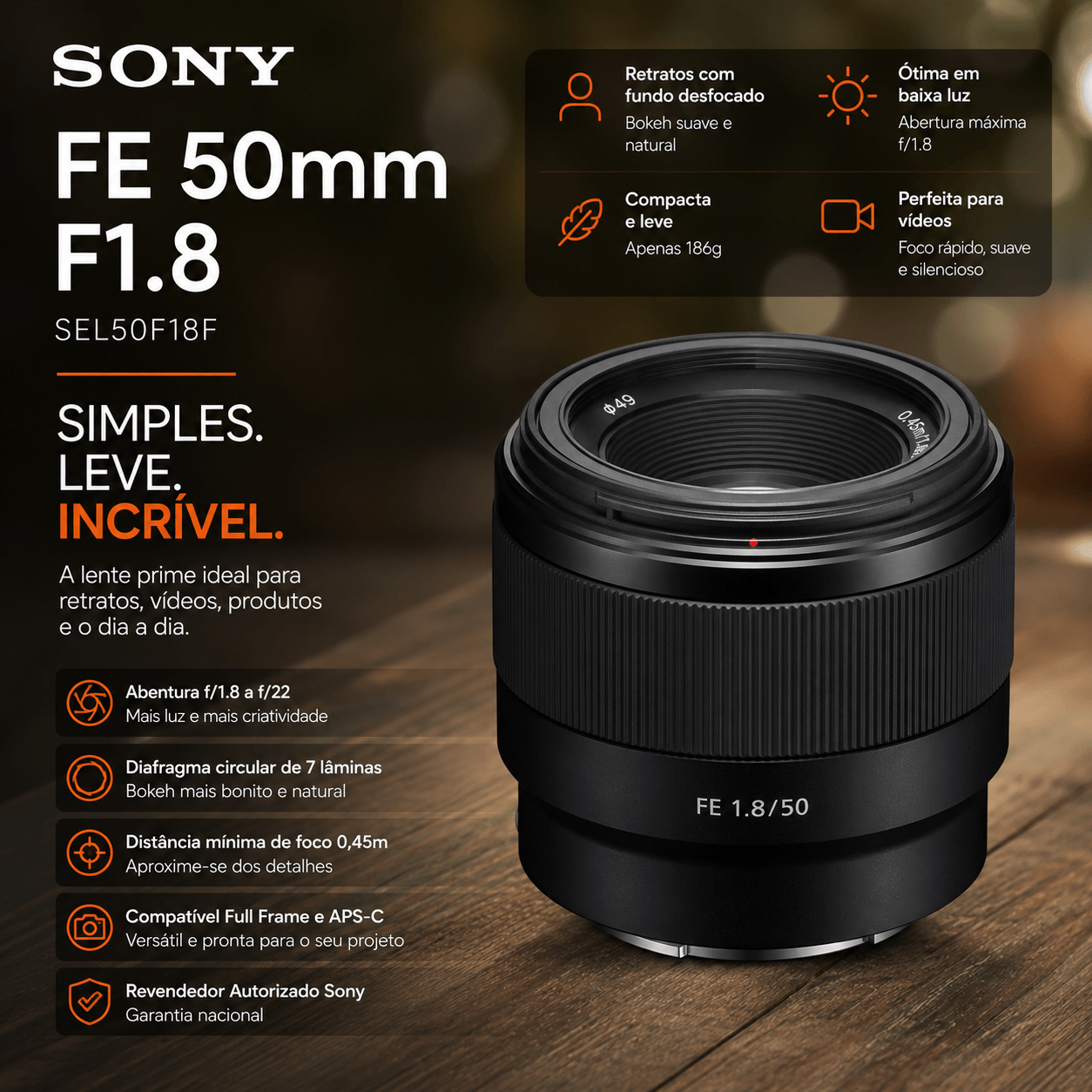 Sony FE 50mm f/1.8 E-Mount Full Frame SEL50F18F - WorldView