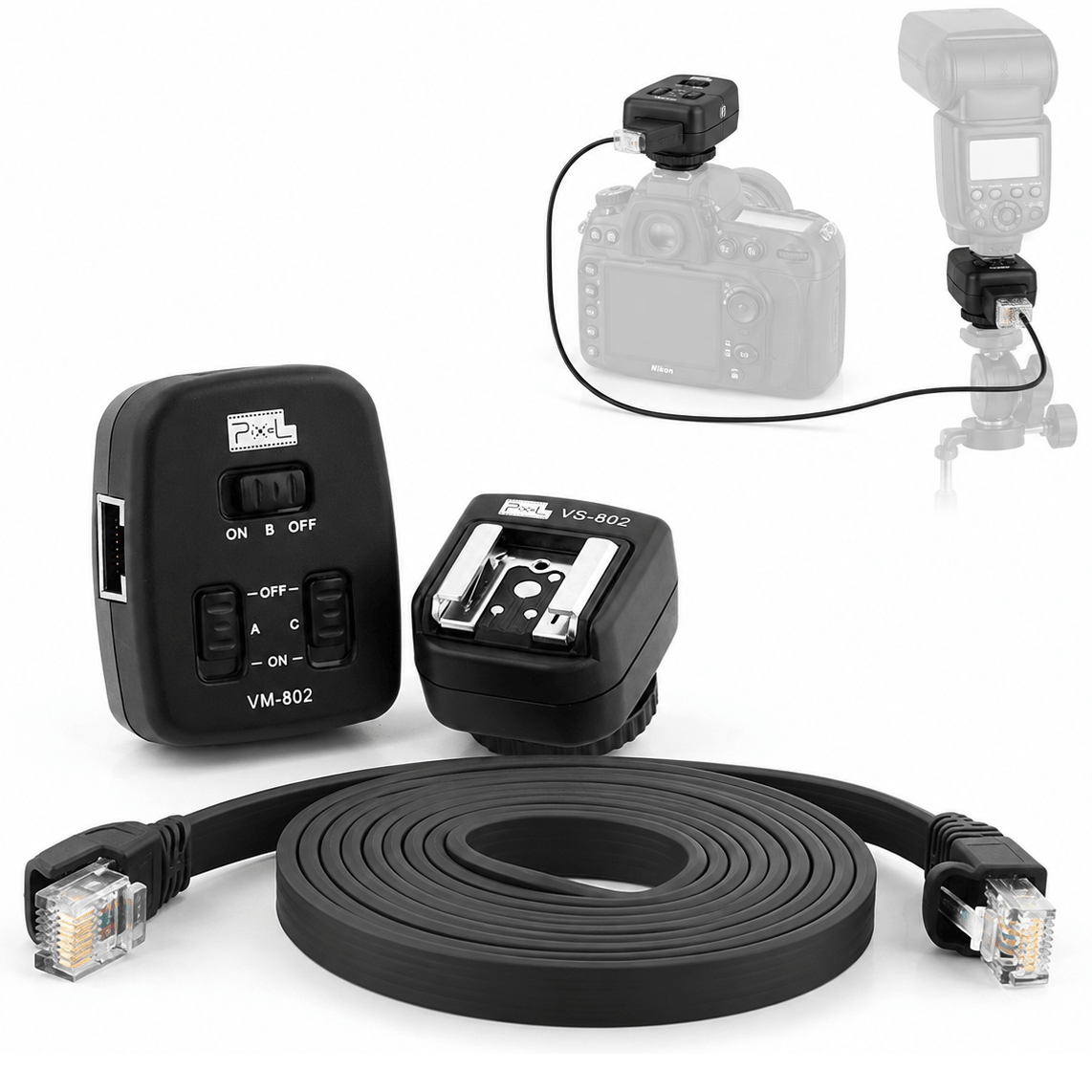 Adaptador TTL Pixel PF-802 para Flash Speedlight - WorldView